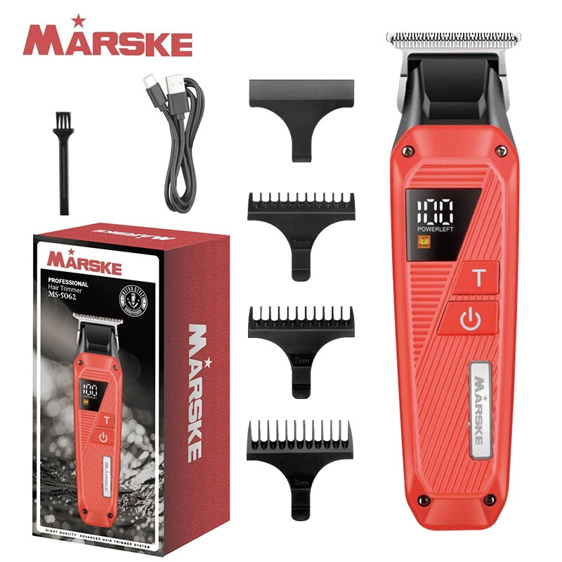 (image for) MARSKE MS-5062 Hair Clipper for Men USB Rechargeable LED Display 1800mAh Battery Stainless Steel Blade Adjustable Cutting Cordless